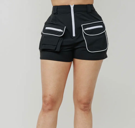 Zipper Cargo Shorts